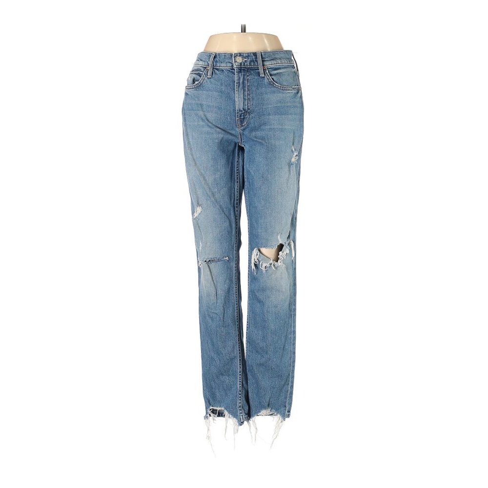 Mother blue slim straight jeans